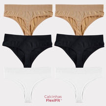 [PROMOÇÃO COMPRE 3 E LEVE 6] Calcinhas FlexiFit ® Cós Médio - FRETE GRÁTIS