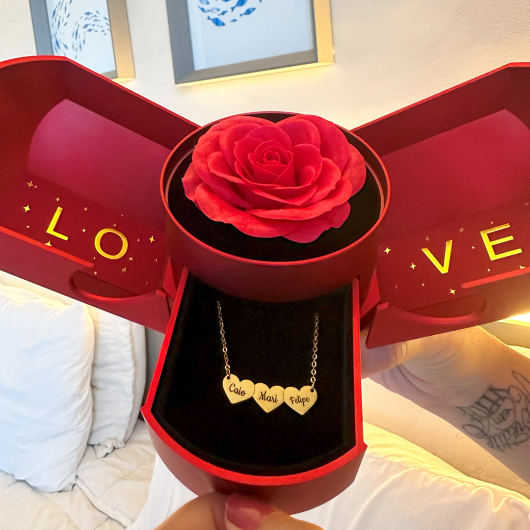 Colar Coração Personalizado com Nomes