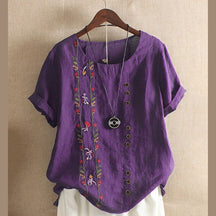 Camisa Feminino de Linho Bordada