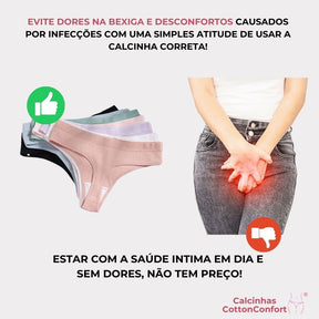 Calcinha Anti-bacterianas CottonConfort® - Anti-Candida Supreme COMPRE 5 LEVE 12